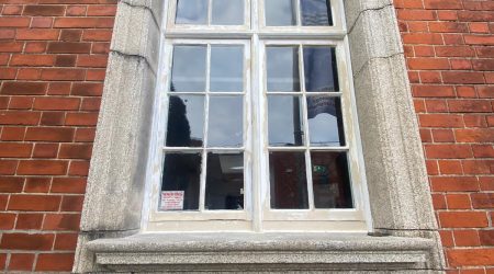 Exterior window Painting project of Carnegie Library by Cornelius Green Decorators.