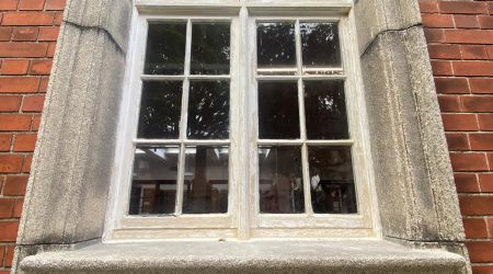 Exterior window Painting project of Carnegie Library by Cornelius Green Decorators.