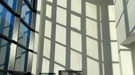 Internal completed wall painting photo of commercial office space Saint Gobain in Dublin by Cornelius Green Decorators